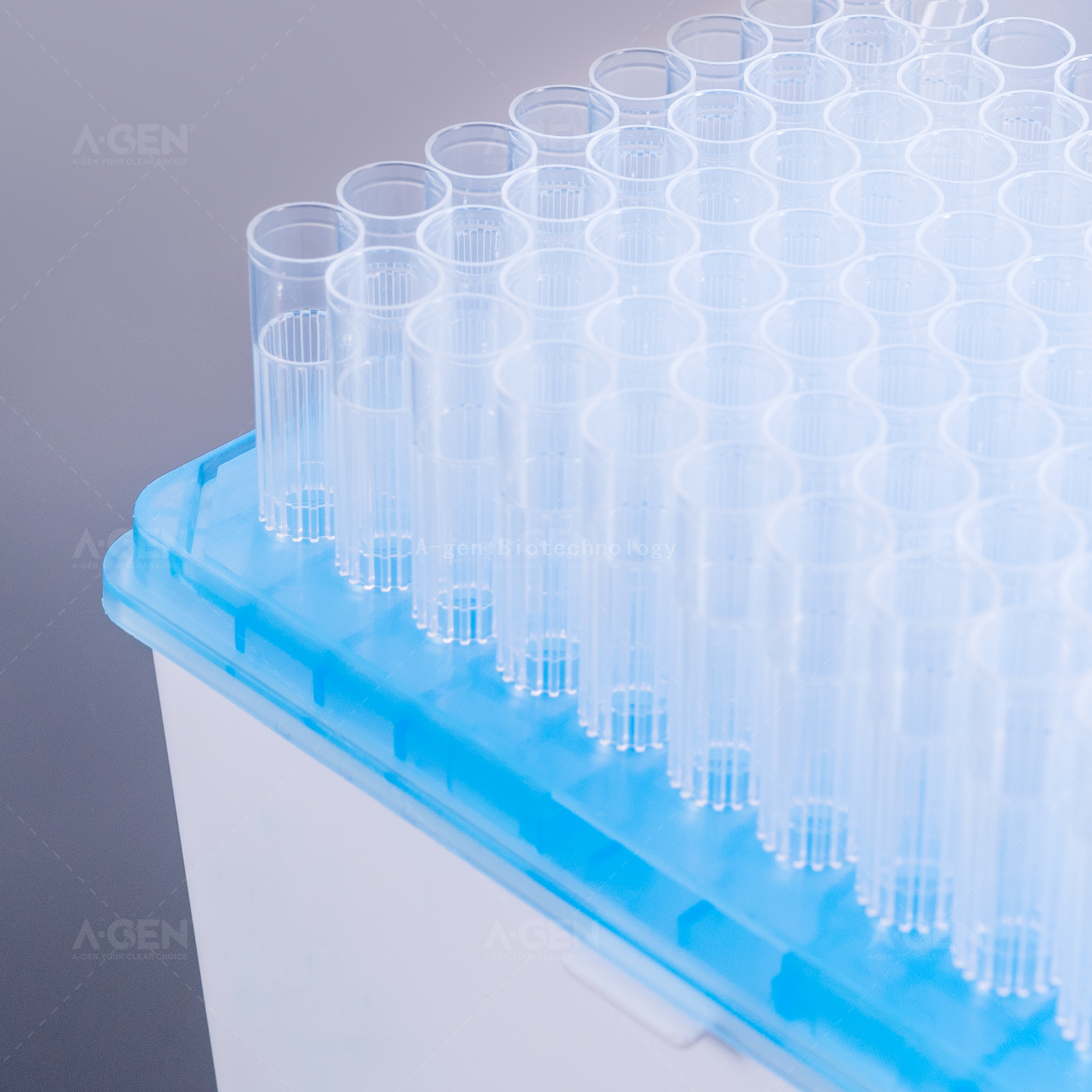 Sterilization Low Retention 1000uL Transparent LTS Tips Packed in Rack 
