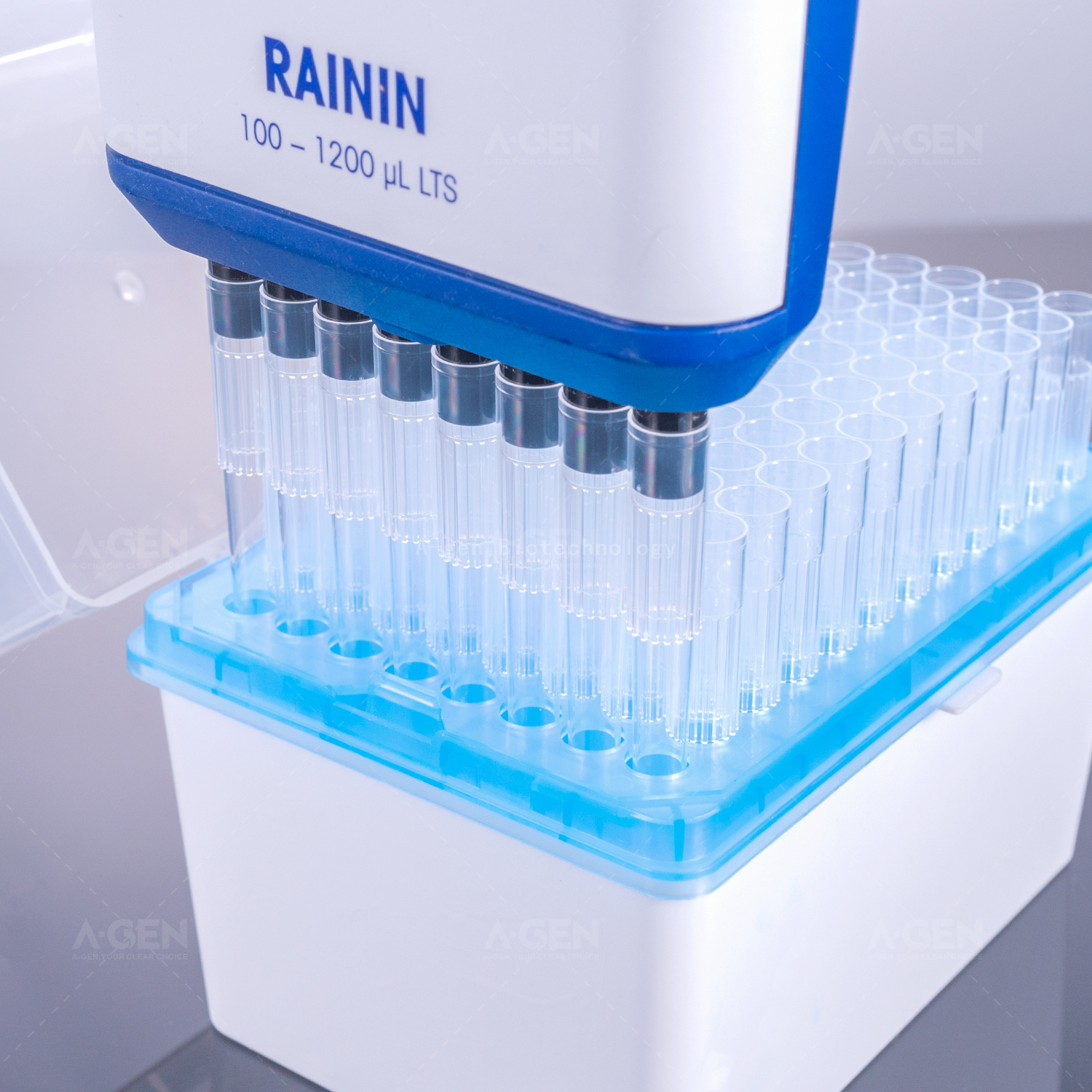 Rainin Sterilization 1000uL Transparent Biodegradable Pipette Tips Packed in Rack 