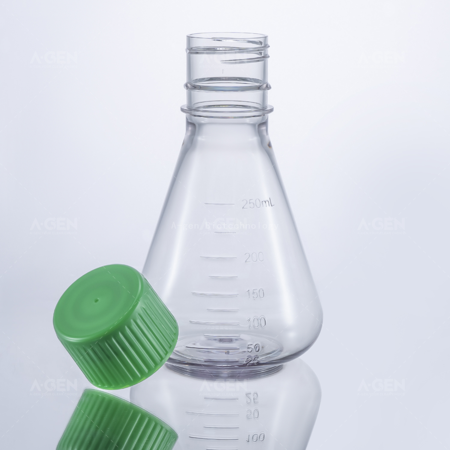 250ml Breathable Cap PC Sterile Sealed Cap Triangle Shaker Flask