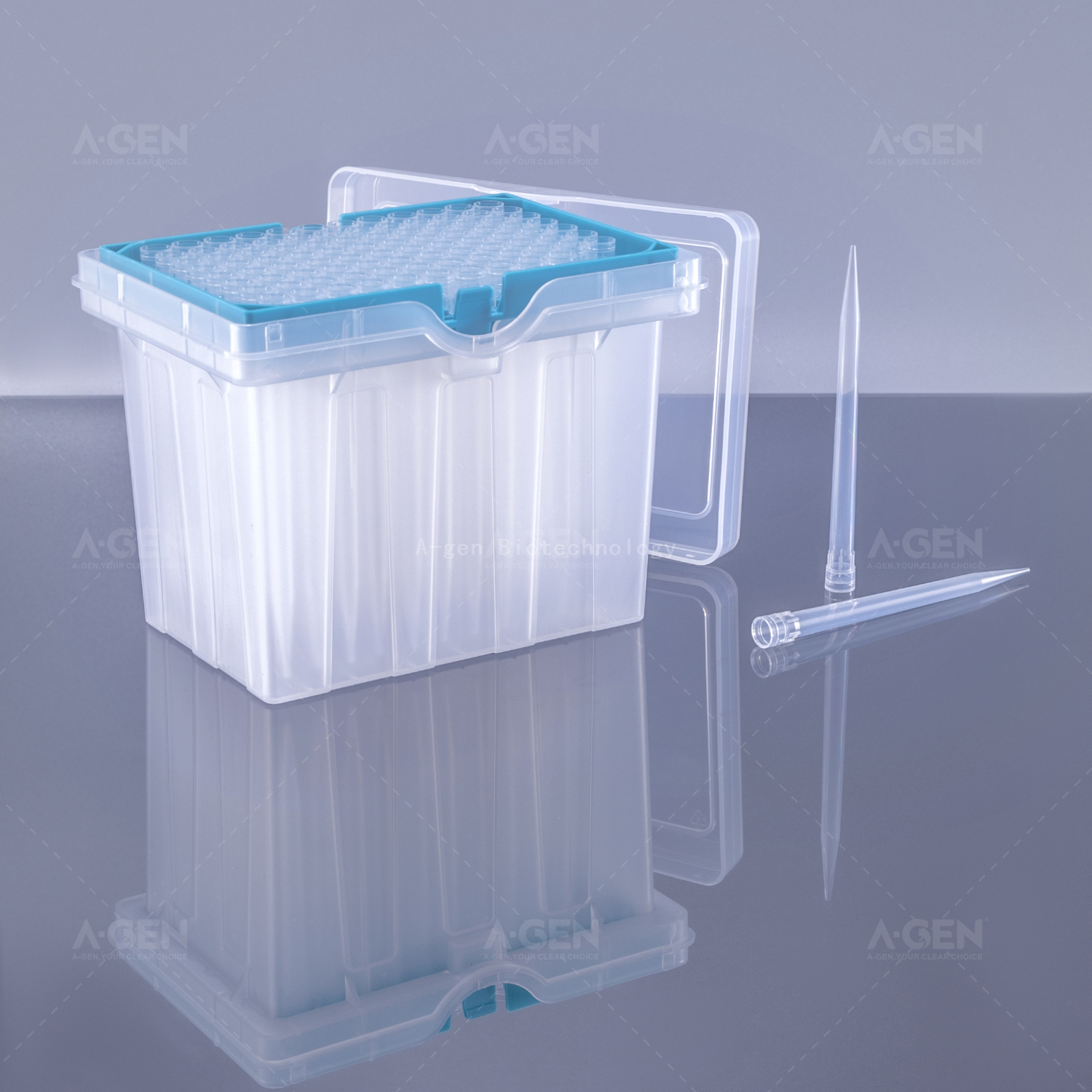 Low Retention Hamilton Pipette Tip 1000μL Sterile Clear PP Pipette Tip in Rack for Liquid Transfer Without Filter 