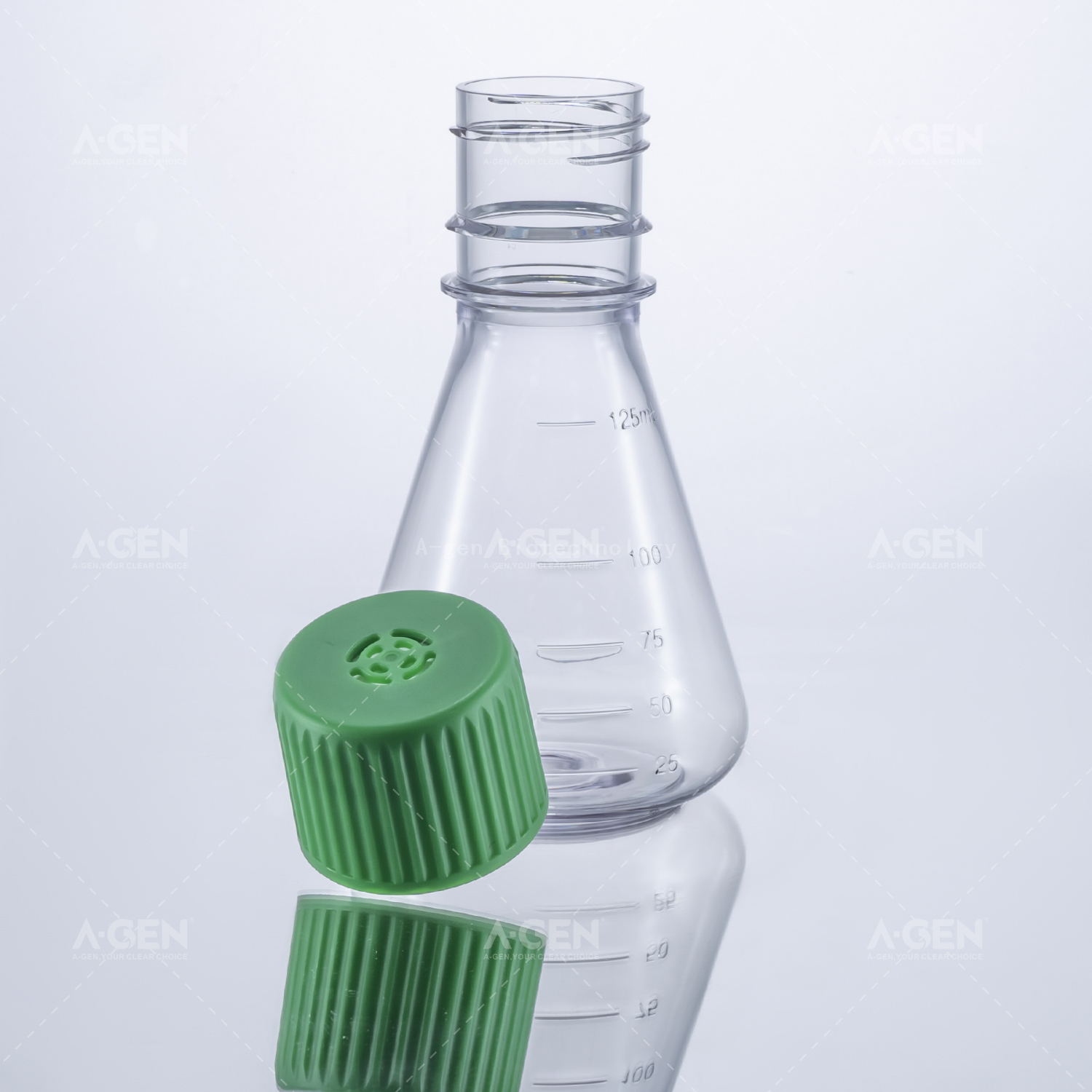 125ml Breathable Cap PC Sterile Sealed Cap Triangle Shaker Flask