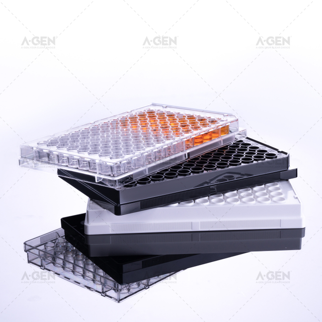 96 Wells Middle Bind Sterile High Bind Clear White Black Elisa Plate with Lid Or Not