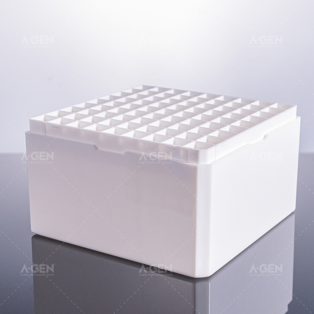 PC freezing box 133*133*52mm, suitable for 1.5ml/2ml cryopreservation tubes, mixed colors