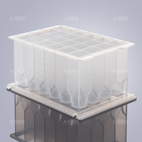 24 square deep well plate, 15mL, V bottom, I-shaped