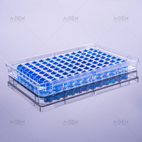 96-wells Transparent V-bottom Transparent Plate Transparent Cover Sterilization Cell Culture Plate 