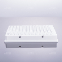 200μL PCR plate full skirt, black logo (milky white))
