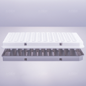 100μL PCR plate half skirt, original color marking (milky white)