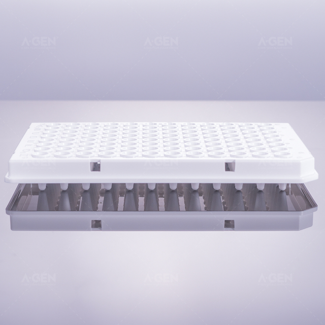 100μL PCR plate half skirt, original color marking (milky white)