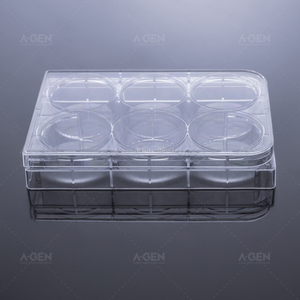 Cell Culture Transparent Plate 6 wells cell culture plate（flat bottom） Flat Bottom No Treated or TC treated Sterile with Clear Cover