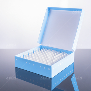 100 Wells PP Cryo Boxes 133*133*36mm(compatible with with 0.5ml CryoTubes)blue