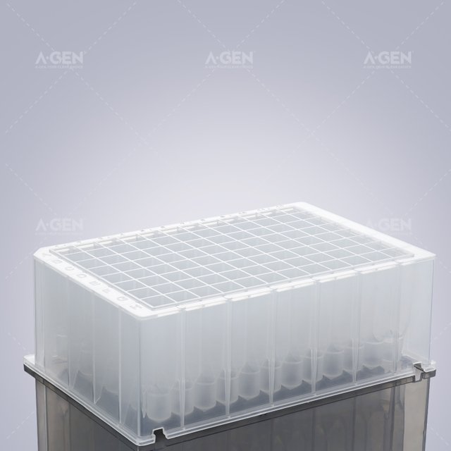 96 square well deep well plate 2.2mL cone bottom suitable for KF transparent shell