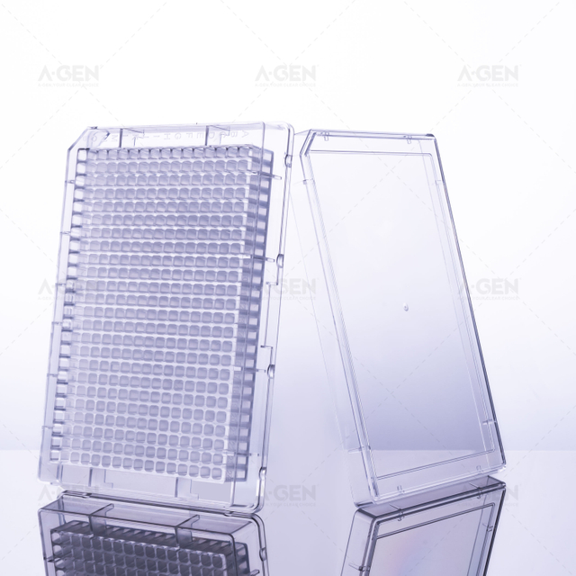384 Wells Clear Plate Clear Lid Middle Bind Non-sterile Elisa Plate