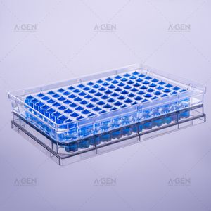 96 Wells V Bottom Clear Plate Middle Bind Elisa Plate with Lid