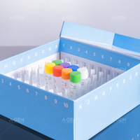 PP cryopreservation box 133*133*52mm, suitable for 1.5ml/2ml cryopreservation tubes, blue