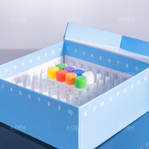 PP cryopreservation box 133*133*52mm, suitable for 1.5ml/2ml cryopreservation tubes, blue