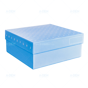 PP Cryo Boxes 133x133x52mm for 1.5ml/2ml CryoTubes Blue Durable storage