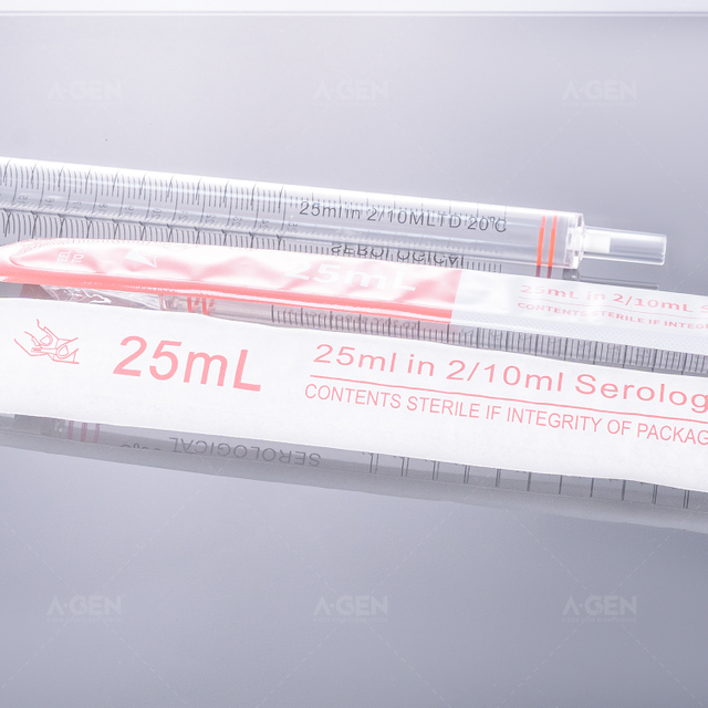 25ml (red) disposable serological pipette, sterilized (full plastic packaging)