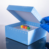 PP cryopreservation box 133*133*52mm, suitable for 1.5ml/2ml cryopreservation tubes, blue