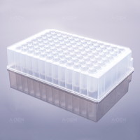 96 round well plate, V-shaped bottom, 1.1ml, shared wall