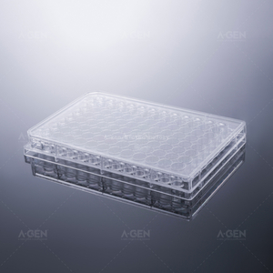 96-well transparent plate with clear bottom, transparent lid, TC-treated sterile, blister box