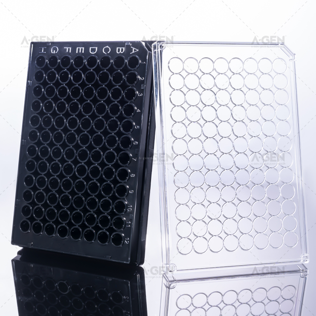 96 Wells Black Plate Middle Bind Elisa Plate with Clear Lid