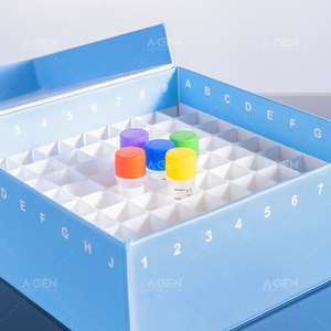 PP cryopreservation box 133*133*52mm, suitable for 1.5ml/2ml cryopreservation tubes, blue