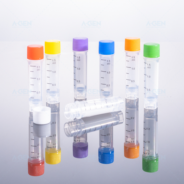 1.5ml Sterile External Thread CryoTubes with Flat Cap with different color cap