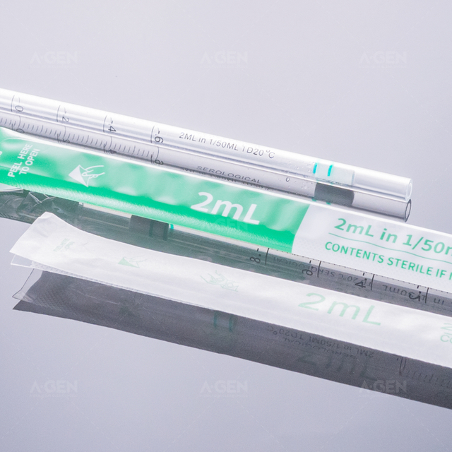 2ml (green) disposable serological pipette, sterilized (paper-plastic packaging)