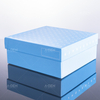 PP cryopreservation box 133*133*52mm, suitable for 1.5ml/2ml cryopreservation tubes, blue