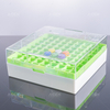 PC freezing box 133*133*52mm, suitable for 1.5ml/2ml cryopreservation tubes, mixed colors